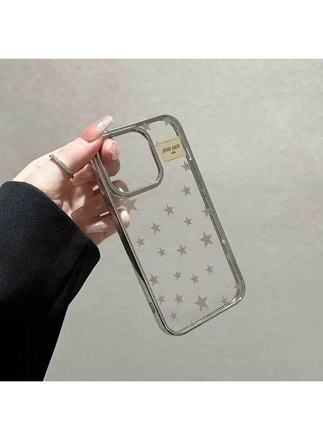 غطاء هاتف فضي شفاف لامع متوافق مع آيفون 13 برو - Image 4